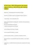 VET 401 Exam 1 With 220 Questions and answers Updated RATED A&plus; NEW EDITION 100&percnt; VERIFIED CORRECT