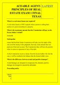 ACEABLE AGENT-  PRINCIPLES OF REAL  ESTATE EXAM 1 FINAL  TEXAS QUESTIONS AND ANSWERS 2026