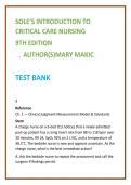 Sole Introduction to Critical Care Nursing Test Bank &vert; Mary Makic 9th Ed &vert; ICU Nursing MCQs & Advanced Med-Surg Exam Prep