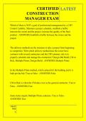 CERTIFIED  CONSTRUCTION  MANAGER EXAM QUESTIONS AND ANSWERS 2026