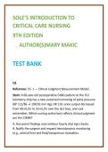Sole Introduction to Critical Care Nursing Test Bank 9th Ed &vert; Mary Makic ICU Nursing Test Bank &vert; Critical Care Nursing MCQs & Exam Prep