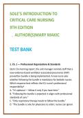 Sole Introduction to Critical Care Nursing Test Bank &lpar;9th Ed&rpar; &vert; Mary Makic &vert; ICU Nursing MCQs & Advanced Med-Surg Exam Prep