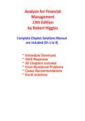 Analysis for Financial Management &lpar;13th Edition&rpar; by Robert C&period; Higgins &ndash; Complete Chapter Solutions Manual &lpar;Chapters 1&ndash;9&rpar; with Even-Numbered Problems and Case Recommendations &ndash; 2026 Update