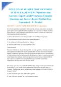 GOLD COAST 45 HOUR POST LICENSING ACTUAL EXAM 2026&sol;2027 Questions and Answers &vert; Expert-Level Preparation Complete Questions and Answers Expert Verified Pass Guaranteed - A&plus; Graded