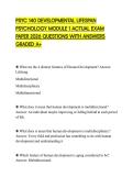 PSYC 140 DEVELOPMENTAL LIFESPAN PSYCHOLOGY MODULE 1 ACTUAL EXAM PAPER 2026 QUESTIONS WITH ANSWERS GRADED A&plus;