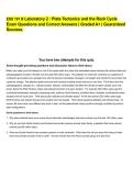 ESS 101 B Laboratory 2 &colon; Plate Tectonics and the Rock Cycle Exam Questions and Correct Answers &vert; Graded A&plus; &vert; Guaranteed Success&period;