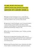 PYC4812 SPORTS PSYCHOLOGY CERTIFICATION EVALUATION EXAM 2026 QUESTIONS WITH ANSWERS GRADED A&plus;