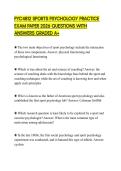 PYC4812 SPORTS PSYCHOLOGY PRACTICE EXAM PAPER 2026 QUESTIONS WITH ANSWERS GRADED A&plus;