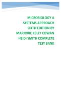 MICROBIOLOGY A SYSTEMS APPROACH SIXTH EDITION BY MARJORIE KELLY COWAN HEIDI SMITH COMPLETE TEST BANK