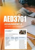 AED3701 Assignment 4 Semester 2 2026 - Due 4 September 2026