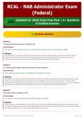 RCAL - NAB Administrator Exam &lpar;Federal&rpar; 270&plus; &lpar;Updated for 2026&rpar; Exam Prep Pack   A&plus; Questions & Verified Answers
