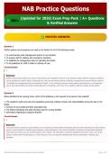 NAB Practice Questions 200&plus; &lpar;Updated for 2026&rpar; Exam Prep Pack   A&plus; Questions & Verified Answers