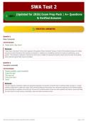 SWA Test 2 100&plus; &lpar;Updated for 2026&rpar; Exam Prep Pack   A&plus; Questions & Verified Answers