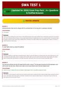 SWA TEST 1 120&plus; &lpar;Updated for 2026&rpar; Exam Prep Pack   A&plus; Questions & Verified Answers