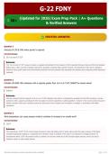 G-22 FDNY 50&plus; &lpar;Updated for 2026&rpar; Exam Prep Pack   A&plus; Questions & Verified Answers