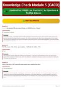 Knowledge Check Module 5 (CACO) 5+ (Updated for 2026/2027) Exam Prep ...