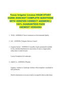 Texas Irrigator License EXAM STUDY  GUIDE 2026&sol;2027 COMPLETE QUESTIONS  WITH VERIFIED CORRECT ANSWERS &vert;&vert;  100&percnt; GUARANTEED PASS  <NEWEST VERSION> 