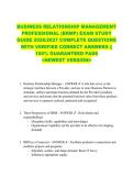 BUSINESS RELATIONSHIP MANAGEMENT  PROFESSIONAL &lpar;BRMP&rpar; EXAM STUDY  GUIDE 2026&sol;2027 COMPLETE QUESTIONS  WITH VERIFIED CORRECT ANSWERS &vert;&vert;  100&percnt; GUARANTEED PASS  <NEWEST VERSION> 