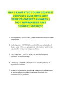 FIPP 4 EXAM STUDY GUIDE 2026&sol;2027  COMPLETE QUESTIONS WITH  VERIFIED CORRECT ANSWERS &vert;&vert;  100&percnt; GUARANTEED PASS  <NEWEST VERSION> 
