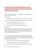 Lehne&rsquo;s Pharmacotherapeutics for Advanced Practice Nurses and Physician Assistants &ndash; 2nd Edition &ndash; Complete Test Bank with Practice Questions and Answers