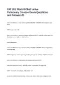 PAT 201 Week 8 Obstructive Pulmonary Disease Exam Questions and Answers