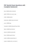 PAT Quizlet Exam Questions with Complete Solutions