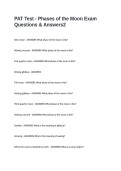 PAT Test - Phases of the Moon Exam Questions & Answers
