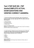 Test 3 FNP NUR 509 - FNP AdultsCOMPLETE ACTUAL EXAM QUESTIONS AND VERIFIED CORRECT ANSWERs&period;pdf