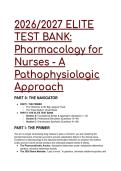 2026&sol;2027 Elite Pharmacology for Nurses Test Bank &lpar;Pathophysiologic Approach&rpar; &vert; Detailed Rationales & NCJMM  