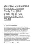 2026&sol;2027 Data Storage Associate Ultimate Study Prep &vert; Dell D-ISM-FN-01&comma; Pure Storage DSA&comma; SNIA S10-110  