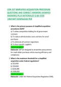 CON 237 Simplified Acquisition Procedure Questions and Correct Answers