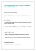 Lab 1-Homeostasis and Negative Feedback Systems Exam with verified detailed answers