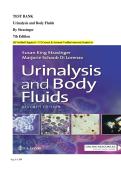 TEST BANK &vert; Urinalysis and Body Fluids 7th Edition &ndash; Strasinger &vert; Complete Chapters 1&ndash;17 &vert; Accurate Verified Q&A