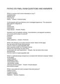 PATHO 370 FINAL EXAM QUESTIONS AND ANSWERS