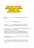 D220&excl; PASS THIS TEST&excl; QUESTIONS AND VERIFIED ANSWERS 100&percnt; GUARANTEED PASS
