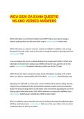 WGU D220 OA EXAM QUESTIO NS AND VERIIED ANSWERS 100&percnt; GURANTEED PASS