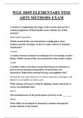 WGU D695 ELEMENTARY FINE  ARTS METHODS EXAM QUESTIONS AND ANSWERS 2026