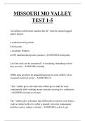 MISSOURI MO VALLEY  TEST 1-5 QUESTIONS AND ANSWERS 2026