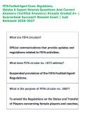 FIFA Football Agent Exam&colon; Regulations&comma;  Statutes & Support Materials Questions And Correct  Answers &lpar;Verified Answers&rpar; Already Graded A&plus; &vert;  Guaranteed Success&excl;&excl; Newest Exam &vert; Just  Released 2026-2027 