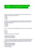 MOLD REMEDIATION CONTRACTOR TEST QUESTIONS AND ANSWERS
