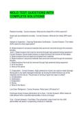 MOLD TEST QUESTIONS WITH COMPLETE SOLUTIONS