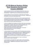 ATI RN Maternal Newborn Written Exam Questions And Accurate Answers 2026&sol;2027