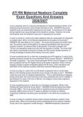 ATI RN Maternal Newborn Complete Exam Questions And Answers 2026&sol;2027