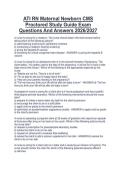 ATI RN Maternal Newborn CMS Proctored Study Guide Exam Questions And Answers 2026&sol;2027