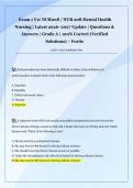 Exam 1 V2&colon; NUR208 &sol; NUR 208 Mental Health  Nursing &vert; Latest 2026&ndash;2027 Update &vert; Questions &  Answers &vert; Grade A &vert; 100&percnt; Correct &lpar;Verified  Solutions&rpar; &ndash; Fortis 
