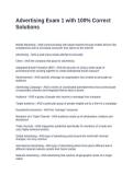Advertising Exam 1 with 100&percnt; Correct Solutions