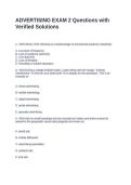ADVERTISING EXAM 2 Questions with Verified Solutions