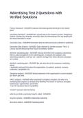 Advertising Test 2 Questions with Verified Solutions