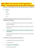 A&P HESI A2 Practice Test Questions  2026 &vert; Nursing Exam Prep with Answers