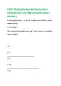 CSET Multiple Subjects Practice Test Subtest 2 &lpar;Version 2&rpar; exam with correct answers